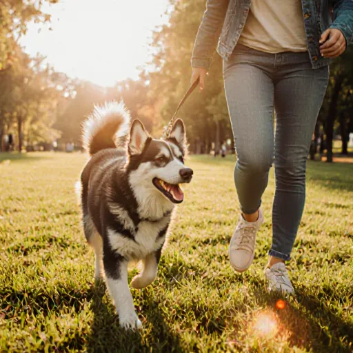 A happy dog and owner enjoying a simple outdoor adventure.