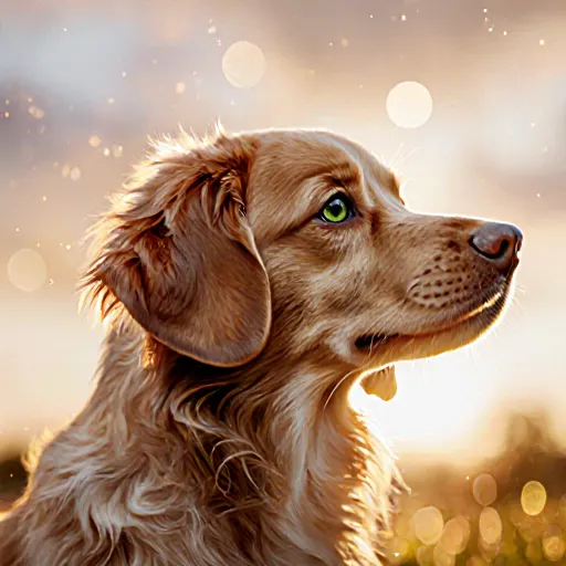 Close-up of a dog’s face with bright green irises, illustrating the unique eye color linked to bark-blinded dogs