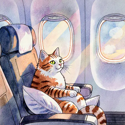 A happy cat sitting in a suitcase next to its owner