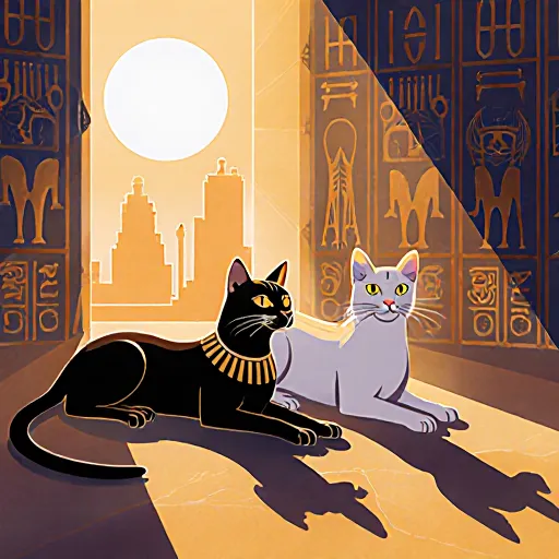 Cats depicted historically with hieroglyphics representing their importance beyond pet status