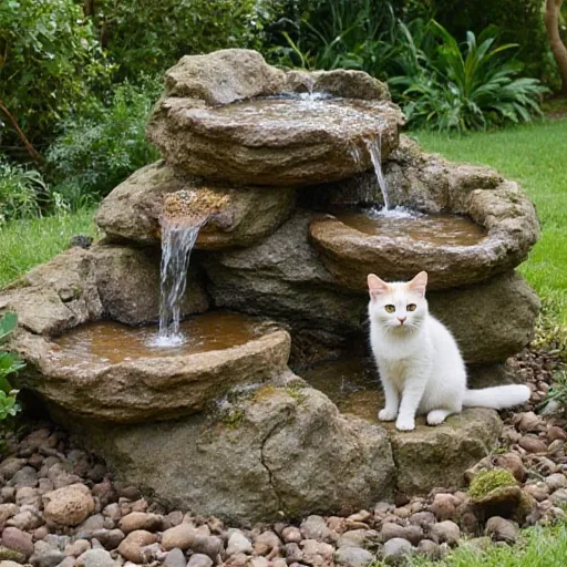 Close-up of a sleek, hidden fountain designed for cats