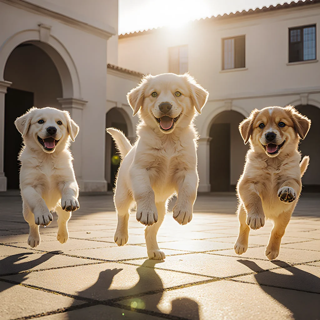 A happy dog with a new family standing outside an animal shelter, symbolizing swift successful adoptions