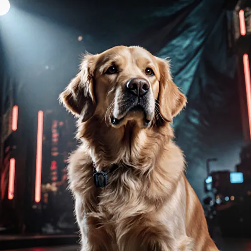 A collage of famous movie dogs such as Lassie, Toto, and Scooby-Doo with film reels in the background