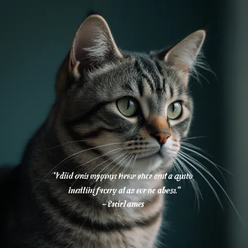 Heartfelt quotes of love for cats surrounded by a soft background