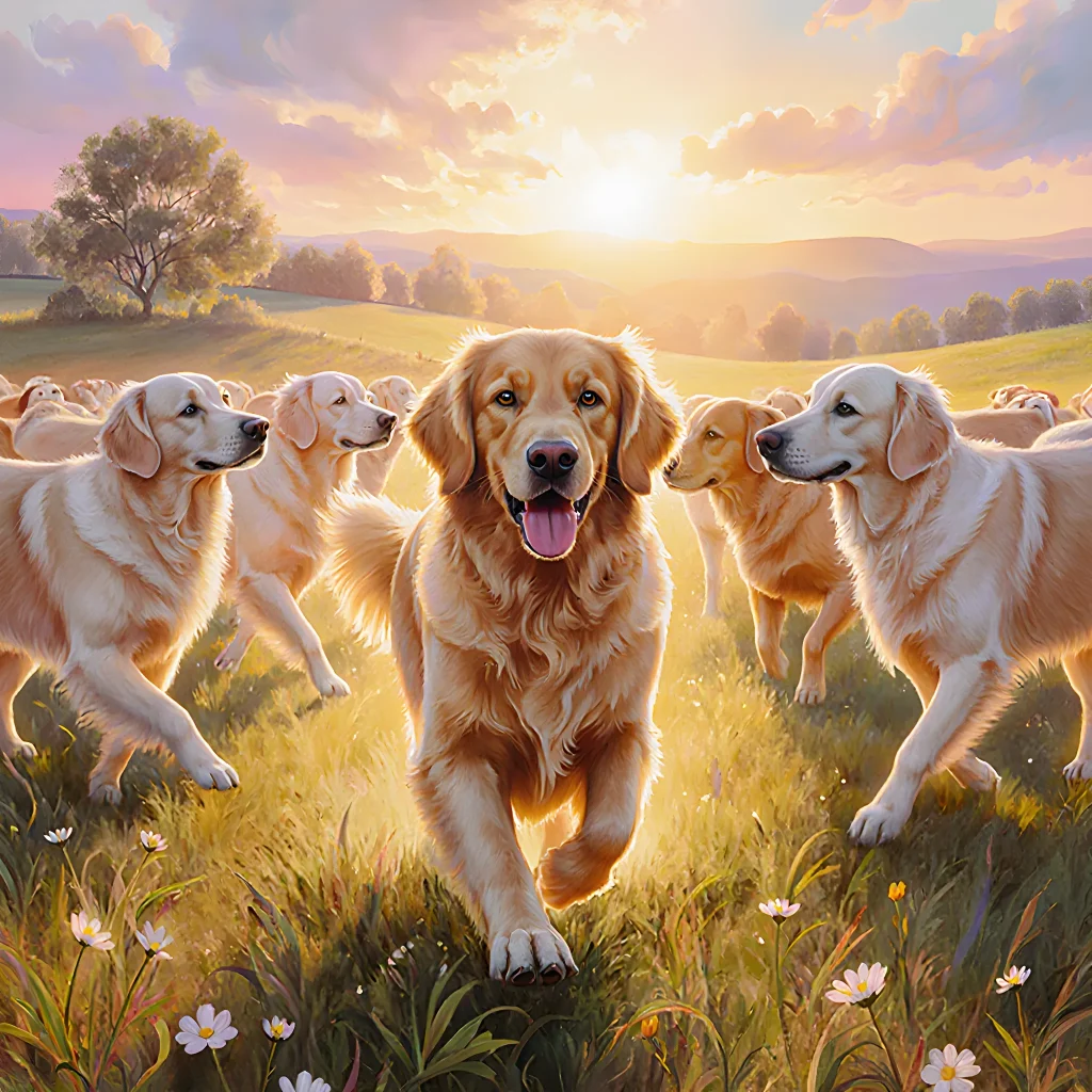 Illustration of a dog transitioning from a field herding setting to a cozy home environment, symbolizing its journey from working animal to beloved family member