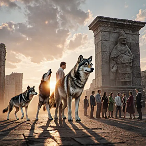Wolves transitioning to become cornerstone elements in modern societies