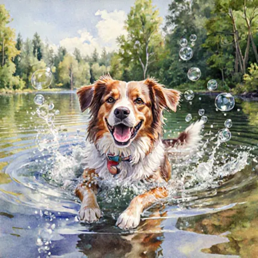 A guide with tips on safe dog swimming, including leash techniques and water depth recommendations.