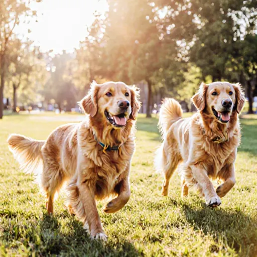 A senior dog happily performing a gentle stretching routine on a grassy lawn with a relaxed trainer guiding the movements