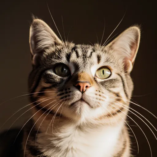 A close-up image of a cat purring with hidden messages about love revealed through its eyes