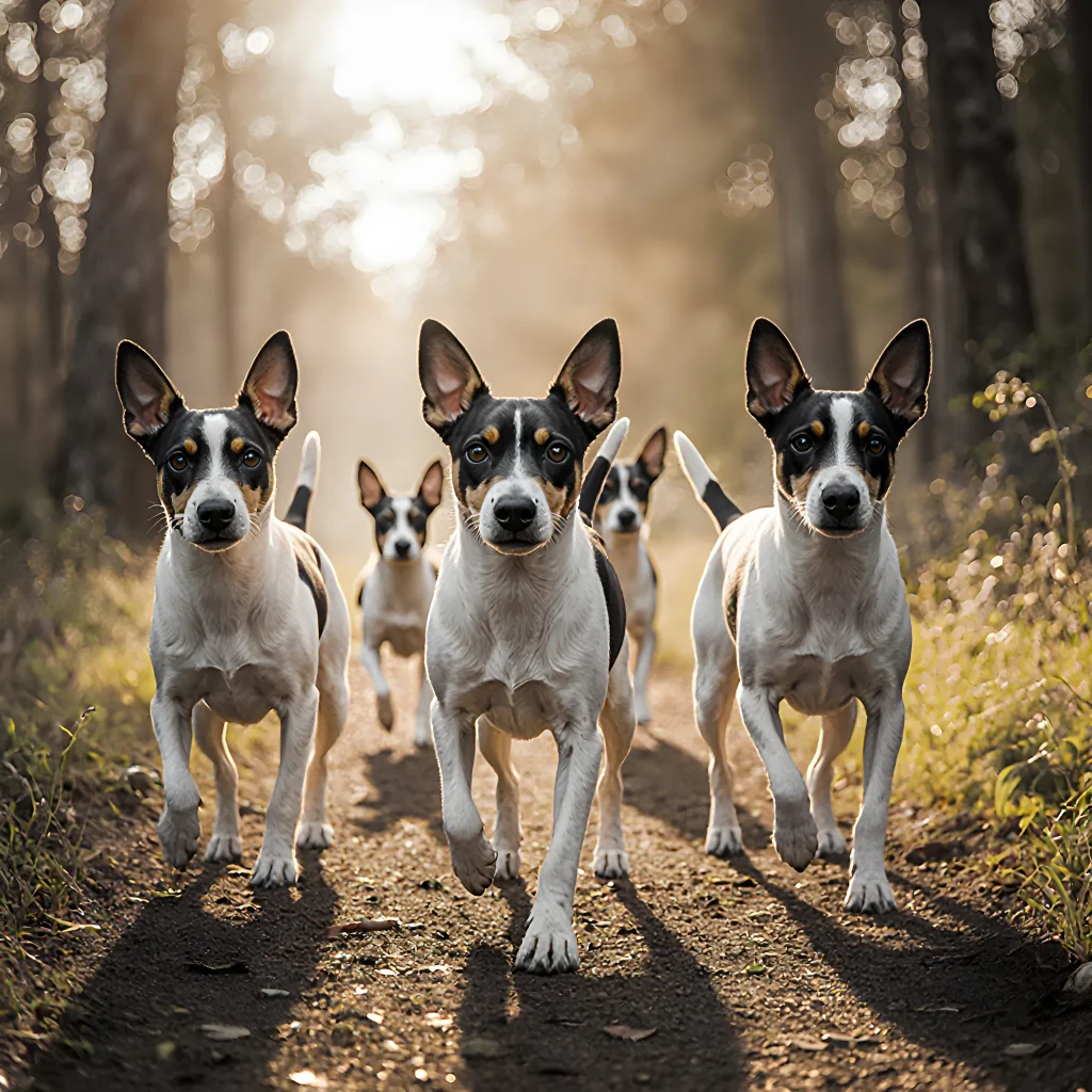 A montage of various breeds—golden retriever, German shepherd, and beagle—featured in a dynamic documentary setting with camera equipment and audience reactions.