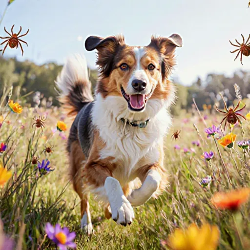 Tips on protecting dogs from ticks outdoors, featuring a dog in a park
