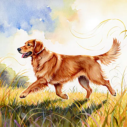 A happy golden retriever walking freely in a green park, with its owner standing beside it, illustrating safe off-leash training