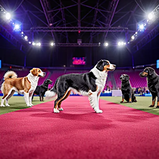 A group of dogs participating in a prestigious dog event