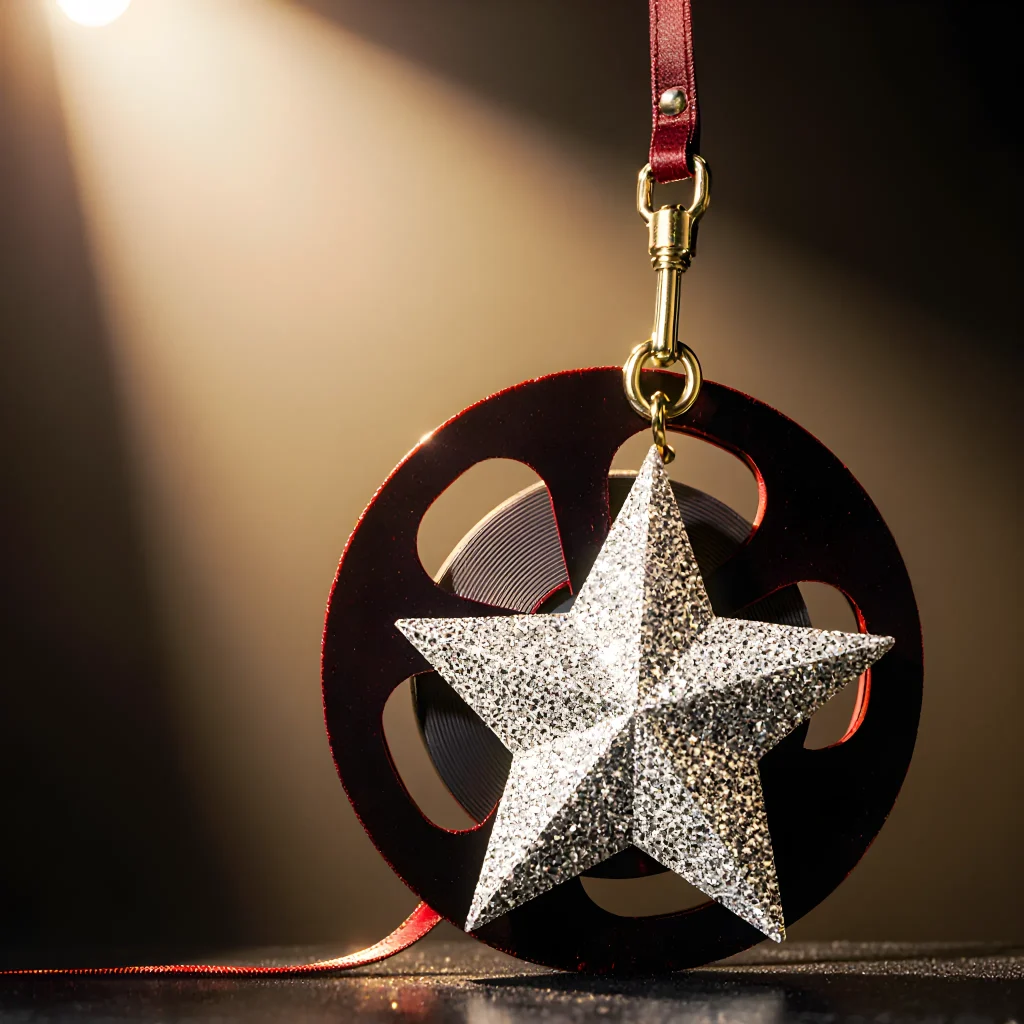 A glamorous red‑carpet scene featuring dogs wearing dazzling celebrity-style collars and leashes, showcasing their star power.