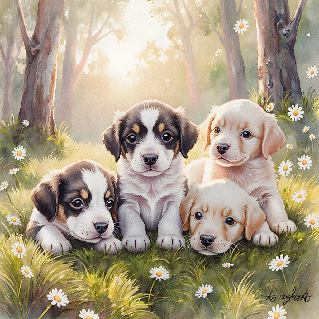 Two puppies playing together in a sunny backyard, symbolizing the lasting bond between pets and their humans