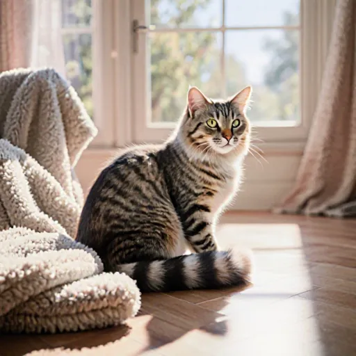Senior cat receiving affection and care from its owner