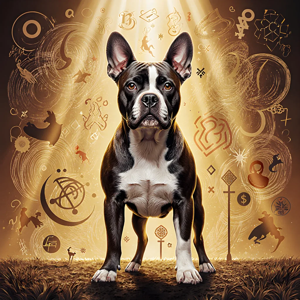 A confident, friendly Pit Bull standing beside a family, symbolizing acceptance and myth-busting in pet ownership