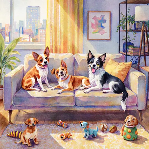 Small dog breeds suitable for apartment living with a happy pet in a cozy urban setting