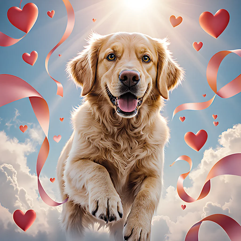 A close‑up of a happy dog with its tail wagging, showcasing the subtle movements that indicate emotions like excitement and nervousness