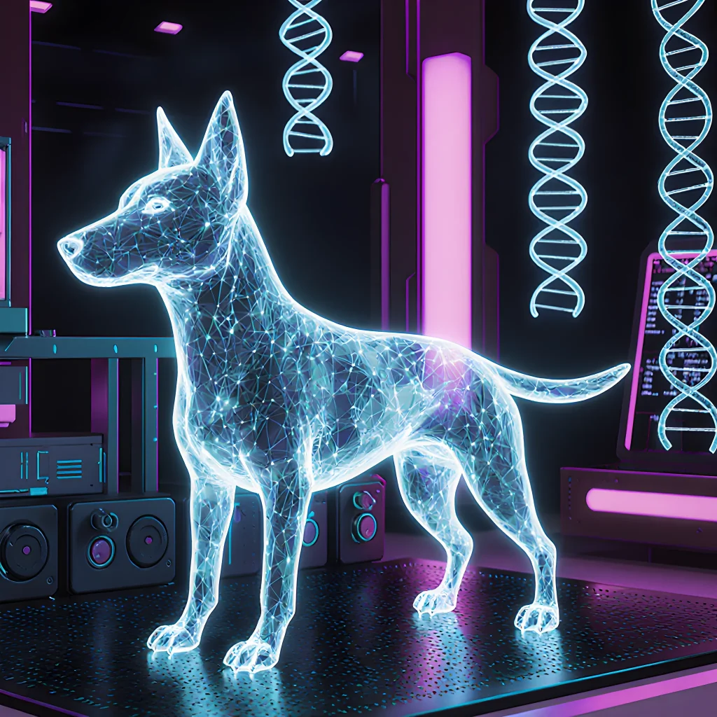 A sleek smartphone screen displaying a detailed dog DNA test report with colorful breed icons, highlighting the precision of 2025 technology