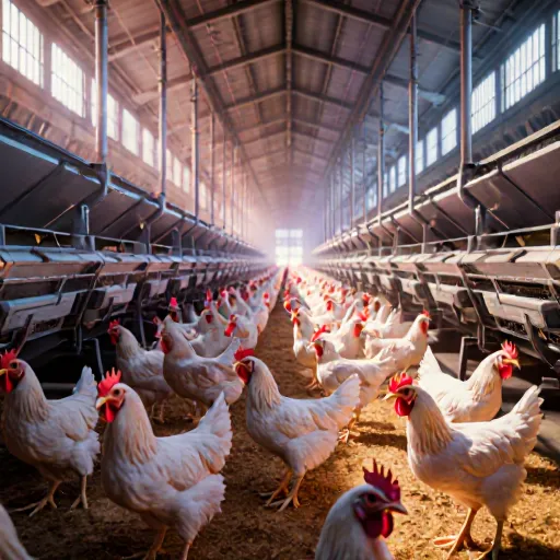 Graphs and charts illustrating factors that drive rapid growth in broiler chickens