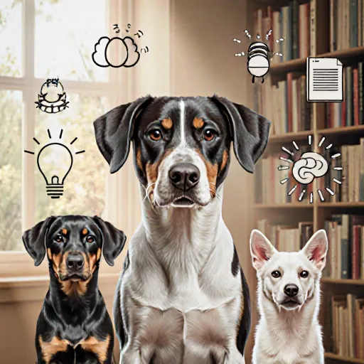 Smartest dog breeds infographic showcasing intelligent canine species