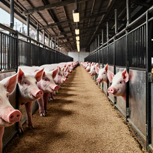Illustration of a pig pen with different types of flooring options highlighted