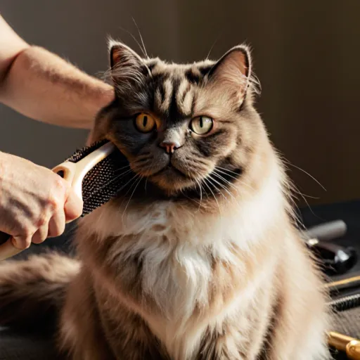 Beautiful close-up of a Persian cat with a lustrous, well-groomed coat.