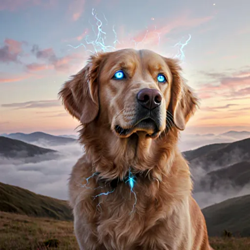 Illustration of a healthy dog surrounded by glowing shield icons representing a strong immune system