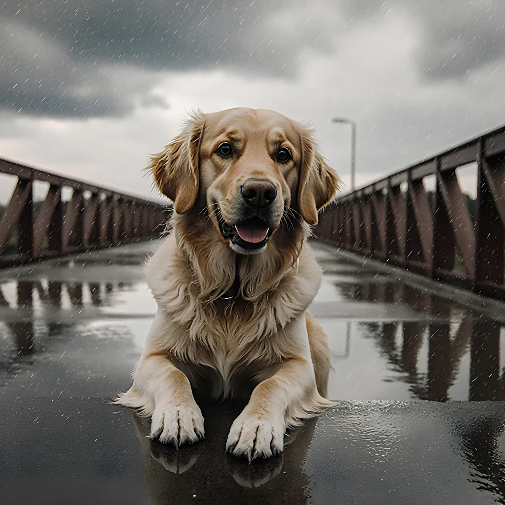 A calm dog sitting attentively beside a person, illustrating how pets interpret subtle signs of stress