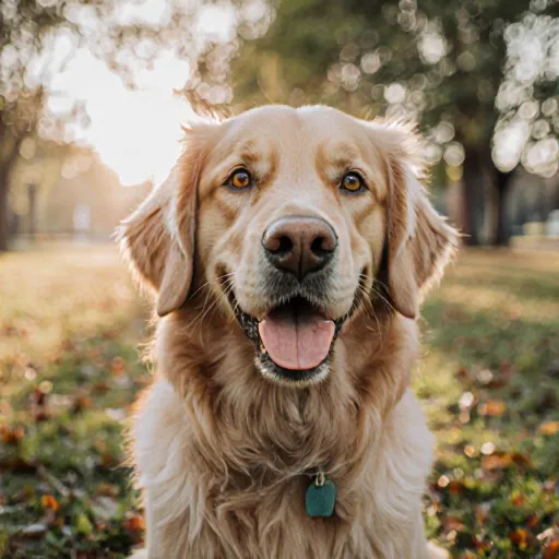 A cheerful golden retriever resting on a cozy rug with a health checklist beside it, illustrating pet wellness preparation