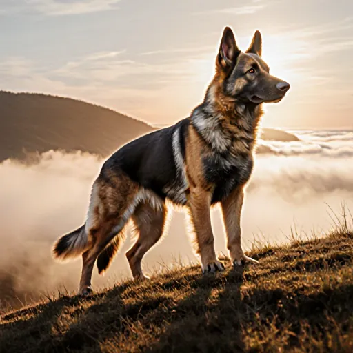 A collage of various working dog breeds, including a German Shepherd, Border Collie, Golden Retriever, and Belgian Malinois, showcasing their distinct physical features and energetic poses.